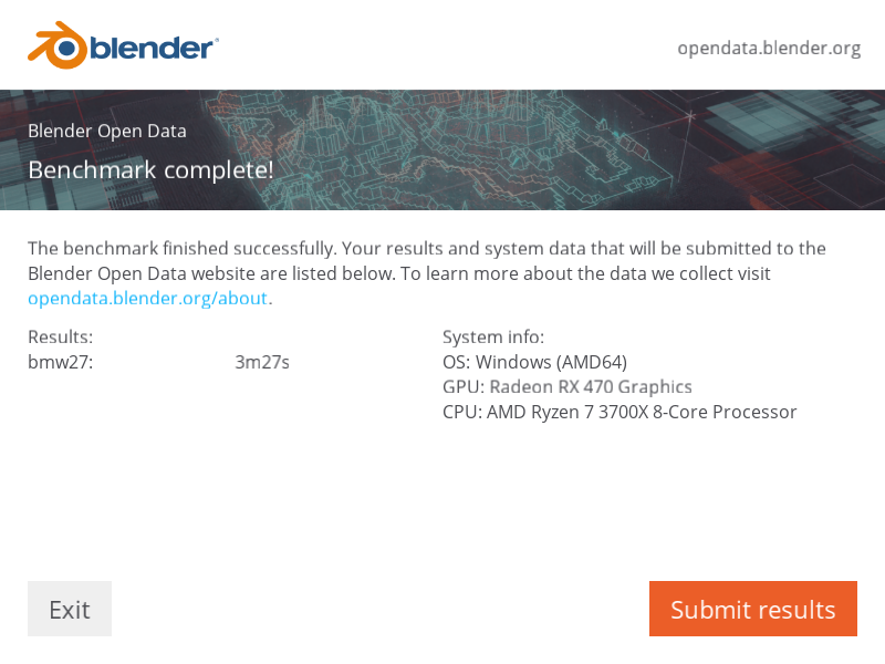 blender benchmark 3700x rx470