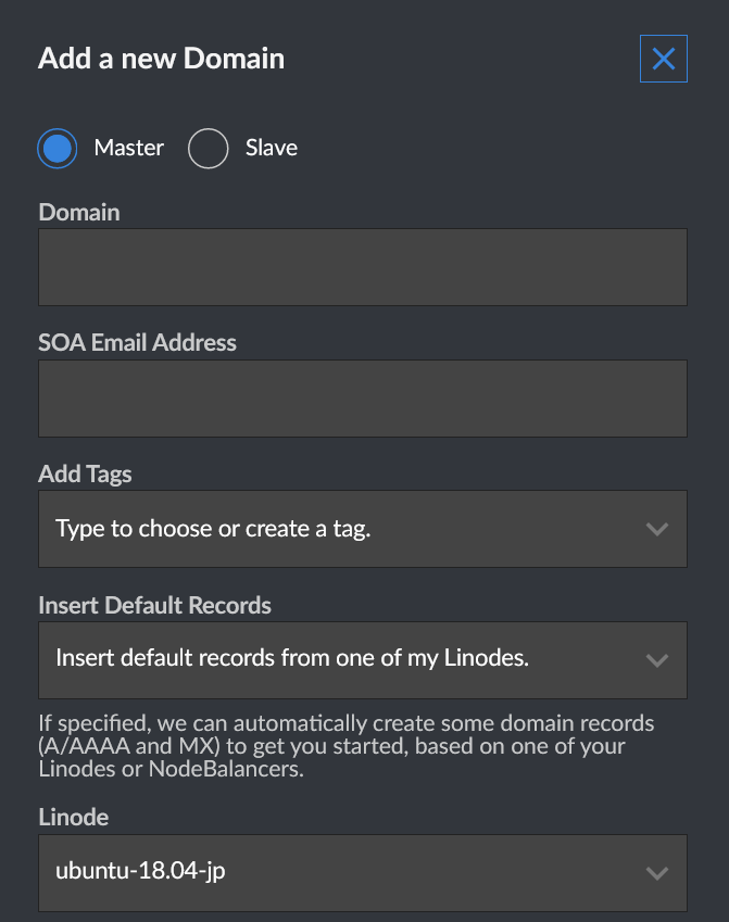 Linode Domain Setting